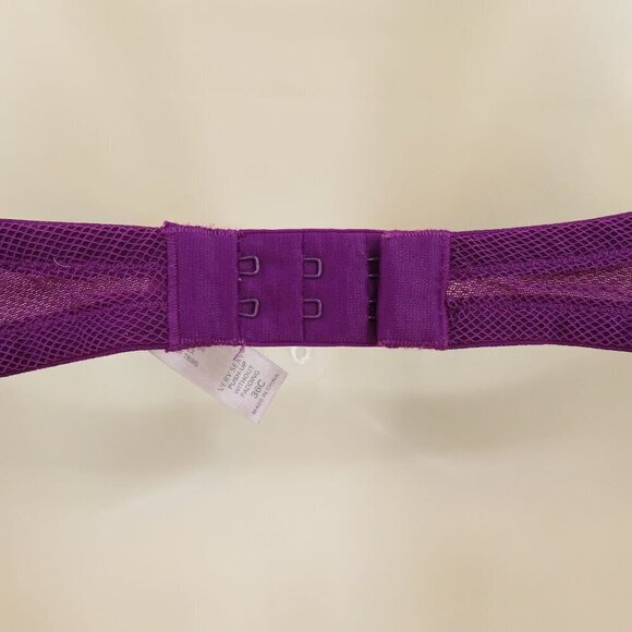 Victorias Secret 36C Bra Very Sexy Push Up Purple Lace Velvet Underwired Unlined - Picture 7 of 15